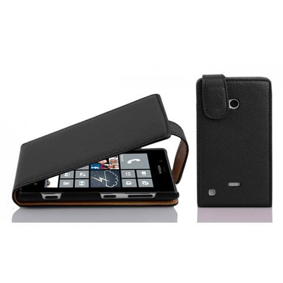 Nokia, 720, Style, Flip Schutzhülle Lumia Cover, im CADORABO SCHWARZ Flip OXID