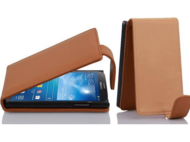 Samsung, CADORABO Schutzhülle BRAUN Style, im MEGA COGNAC 6.3, Galaxy Flip Cover, Flip