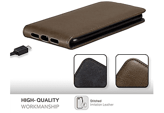 carcasa de móvil  - Funda flip cover para Móvil - Carcasa protección resistente de estilo Flip CADORABO, Honor, 5C, 80 café
