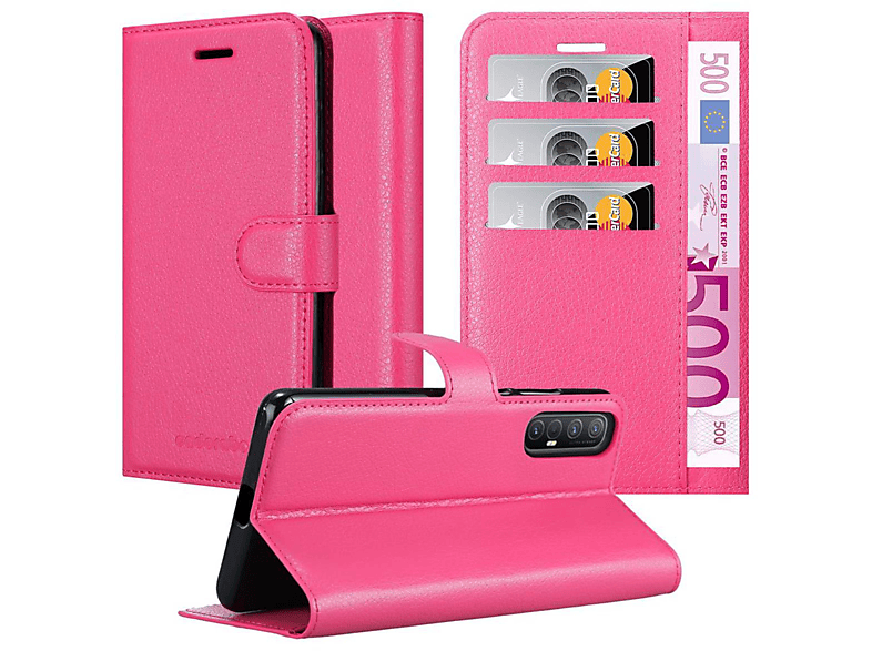 CADORABO Book Hülle Standfunktion, Bookcover, Oppo, FIND X2 NEO, CHERRY PINK