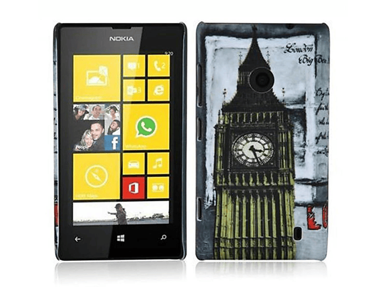 CADORABO Hülle Hard Case Schutzhülle im trendigen Design, Backcover, Nokia, Lumia 520 / 521, LONDON - BIG BEN