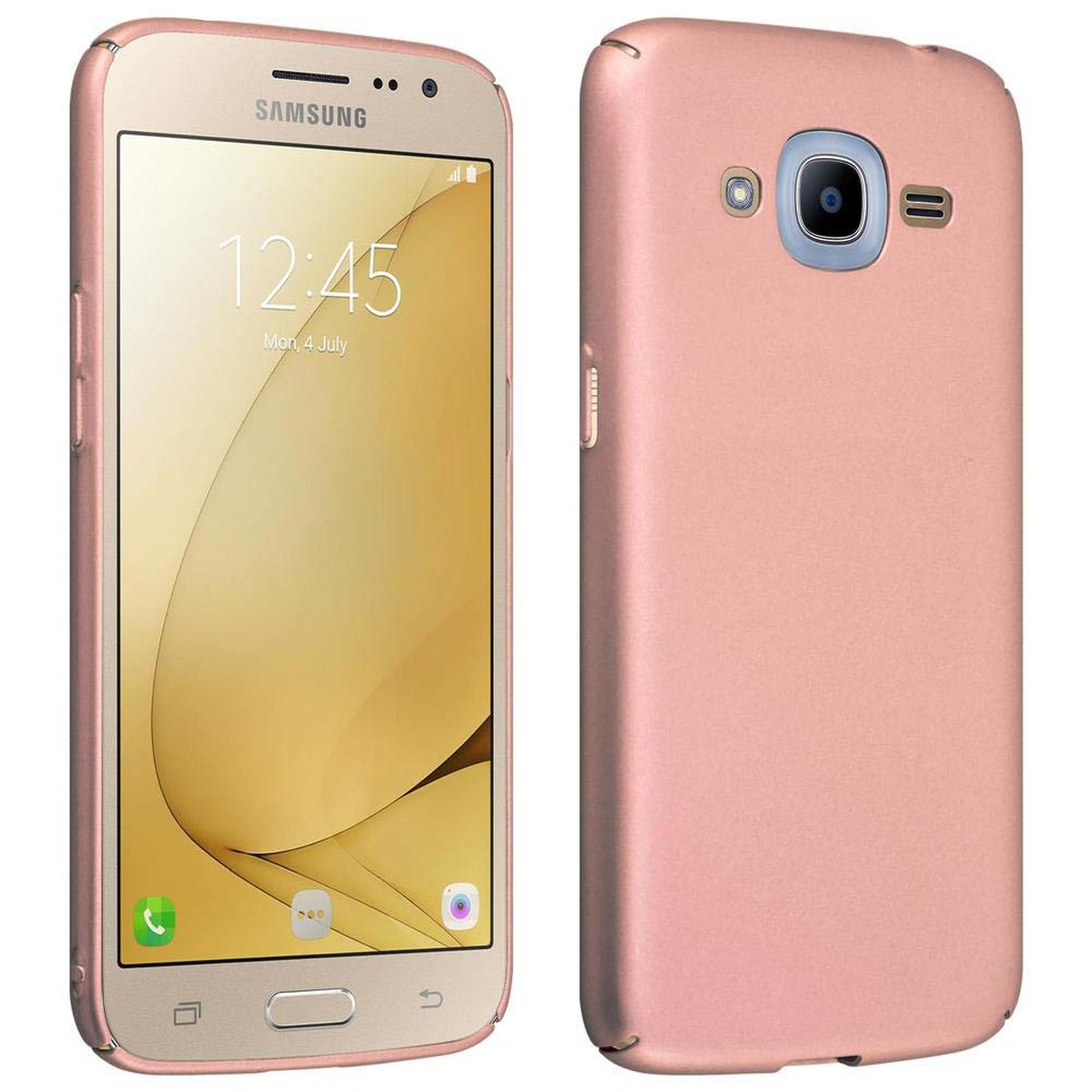 CADORABO Style, Samsung, J2 Galaxy Case Matt Metall ROSÉ Backcover, im 2016, Hard Hülle GOLD METALL
