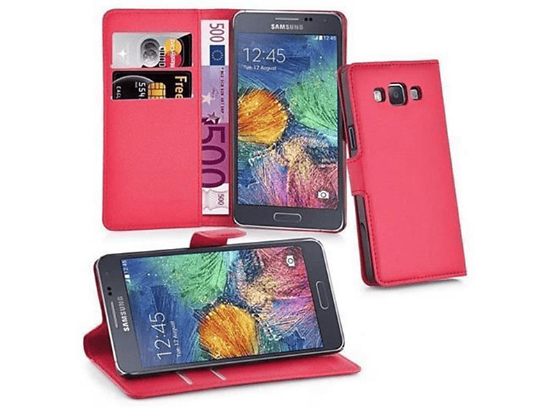 CADORABO Book Hülle Standfunktion, Bookcover, Samsung, Galaxy A7 2015, KARMIN ROT