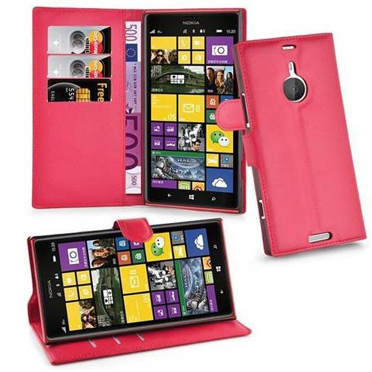 Nokia, Bookcover, Hülle 1520, Book KARMIN Lumia CADORABO ROT Standfunktion,