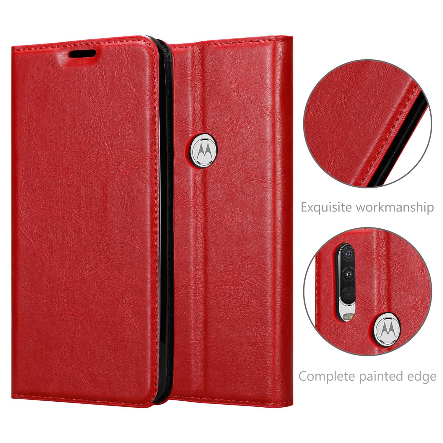 CADORABO APFEL Bookcover, Magnet, ROT Invisible ONE Hülle Book Motorola, ACTION,