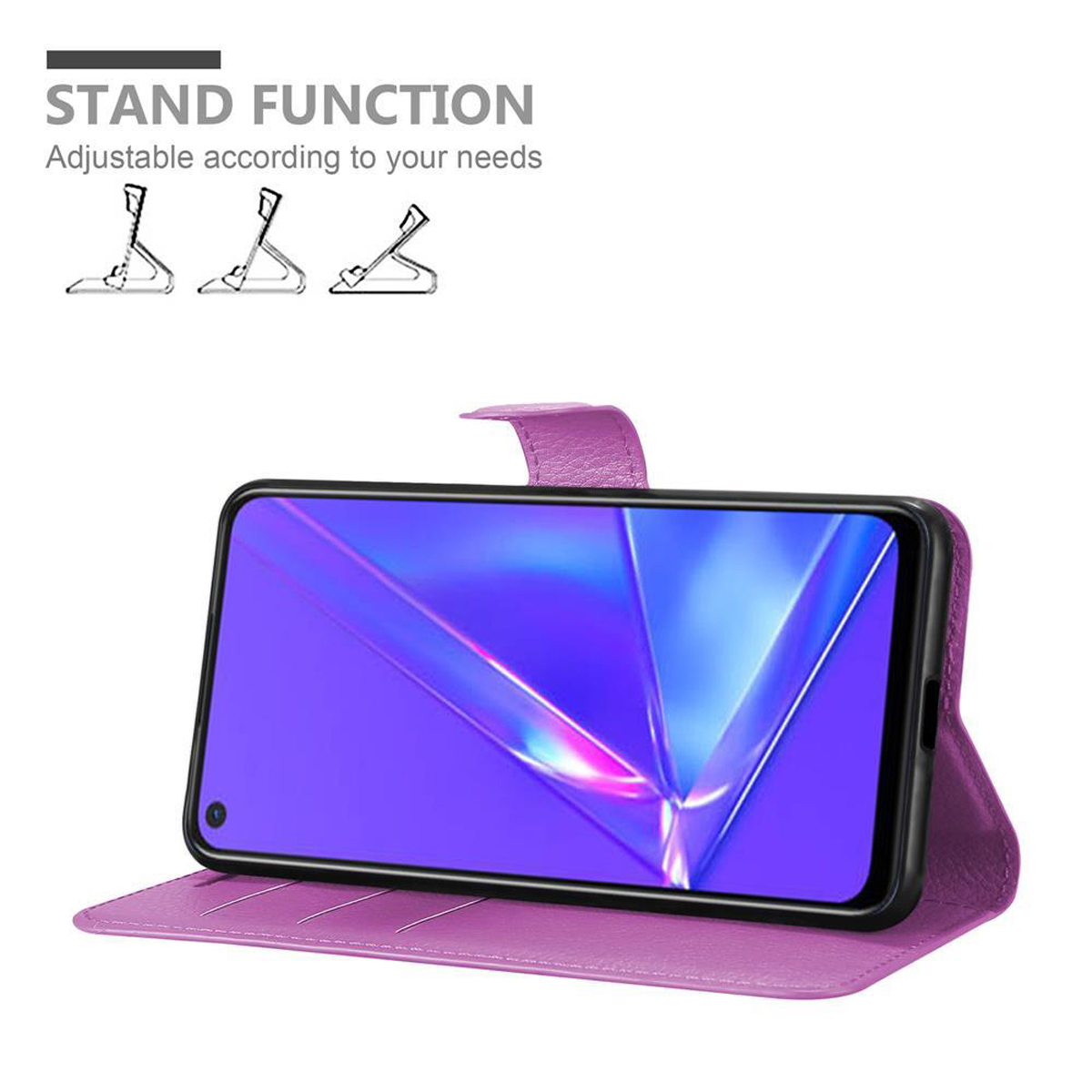 Book CADORABO MANGAN VIOLETT Standfunktion, Hülle Bookcover, Oppo, A72,