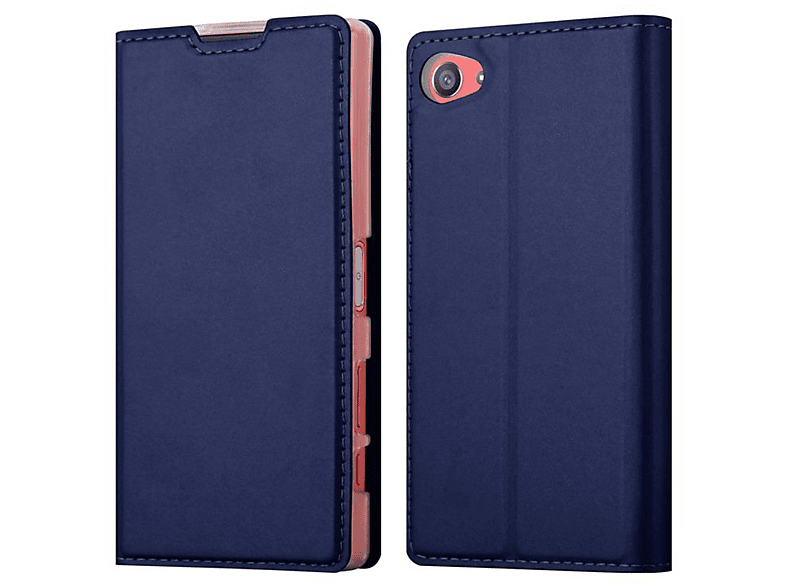 Sony, Book Classy Bookcover, Xperia Z5 CLASSY Handyhülle COMPACT, Style, DUNKEL CADORABO BLAU