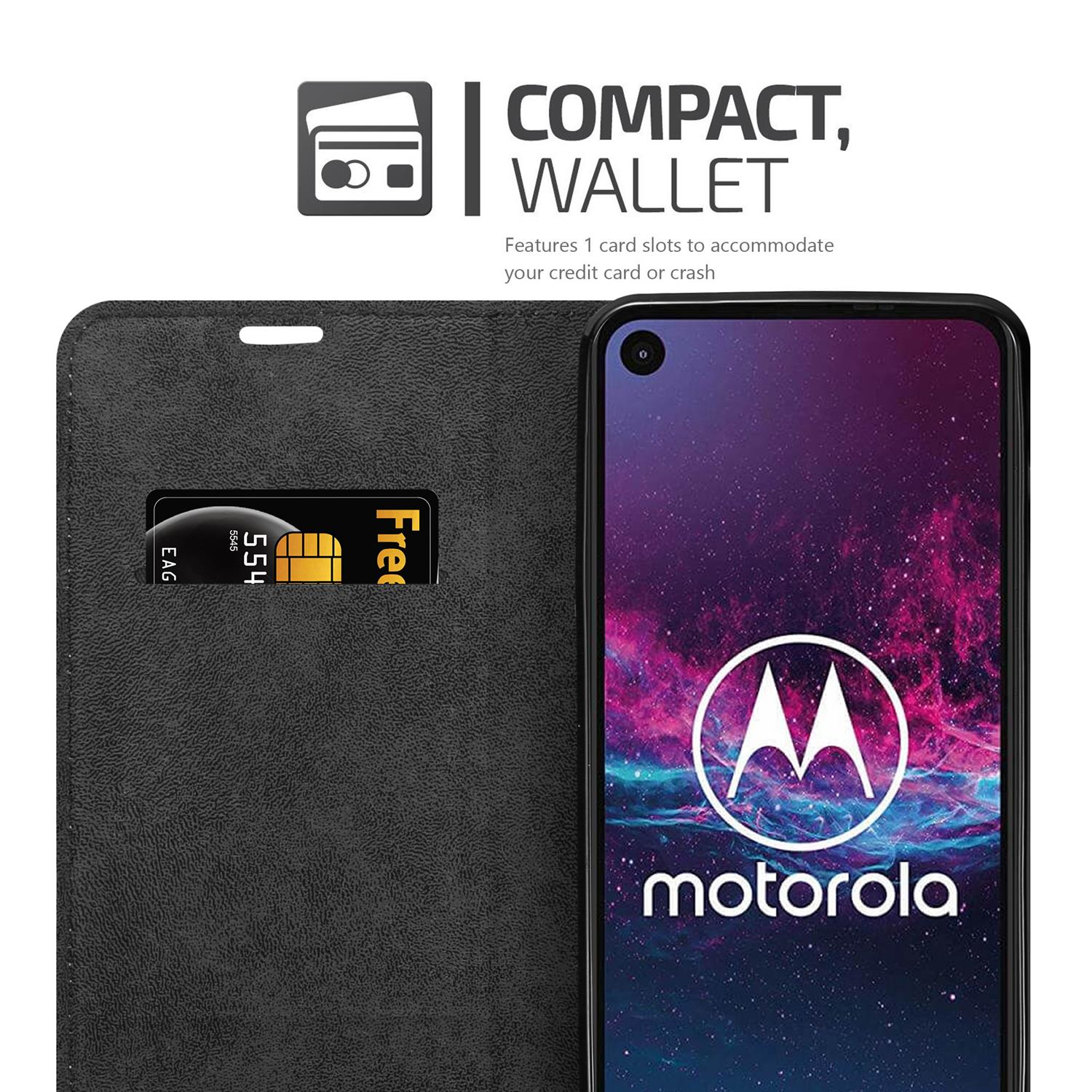 CADORABO APFEL Bookcover, Magnet, ROT Invisible ONE Hülle Book Motorola, ACTION,