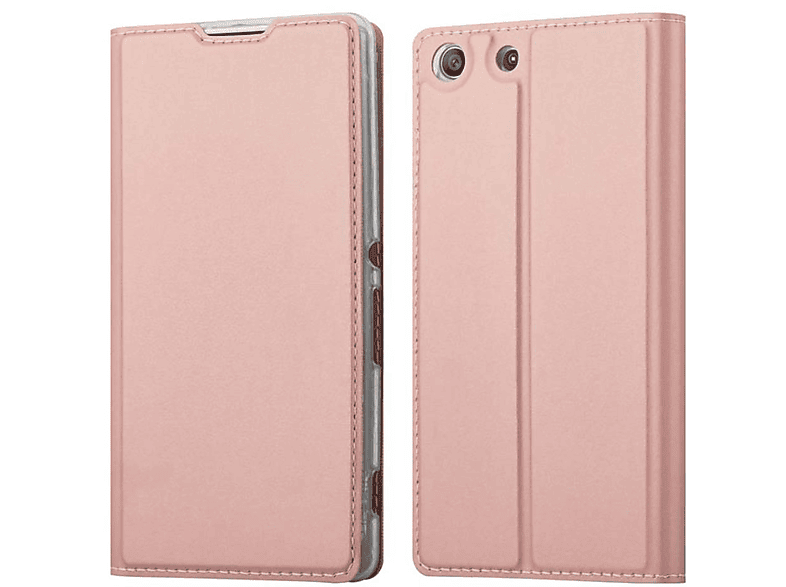 Classy M5, CADORABO Xperia Bookcover, Handyhülle ROSÉ GOLD CLASSY Sony, Book Style,