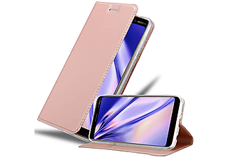 carcasa de móvil  - Funda libro para Móvil - Carcasa protección resistente de estilo libro CADORABO, Nokia, 7 PLUS, classy oro rosa