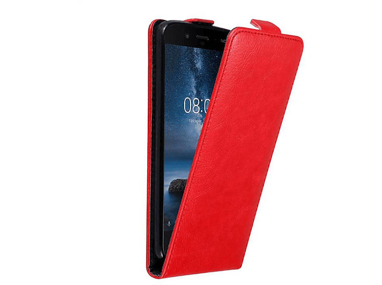 CADORABO Hülle im Flip Style, Flip Cover, Nokia, 8 2017, APFEL ROT | Tablet Flip Cover