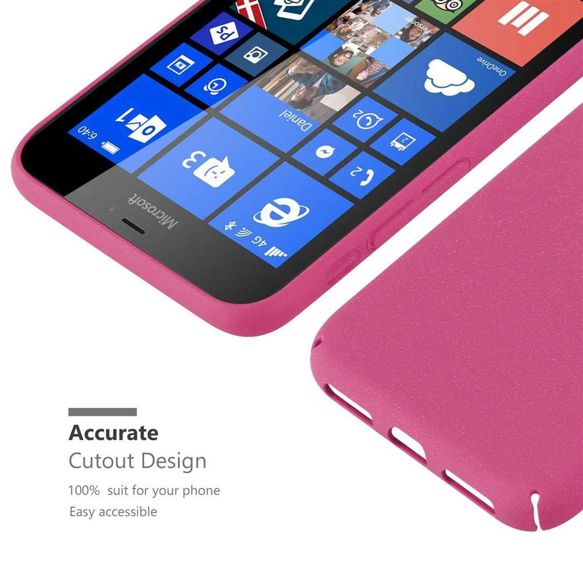 Nokia, Hard Style, im Lumia FROSTY PINK Backcover, Case Hülle 640 Frosty CADORABO XL,