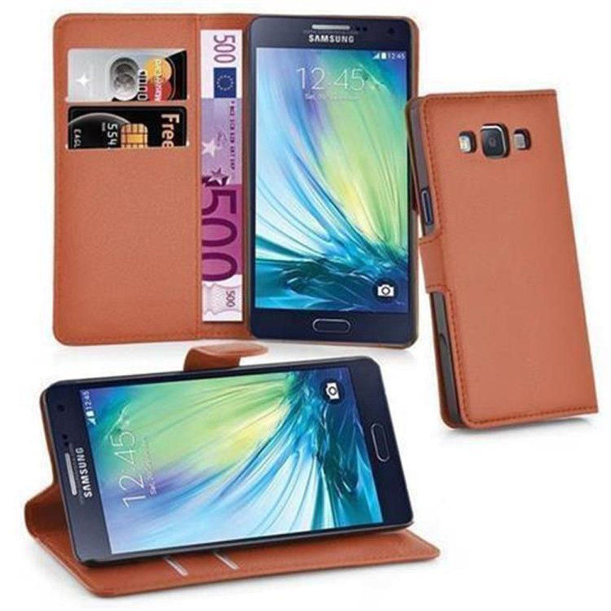 Samsung, 2015, J5 BRAUN Book Galaxy Standfunktion, Bookcover, CADORABO Hülle SCHOKO