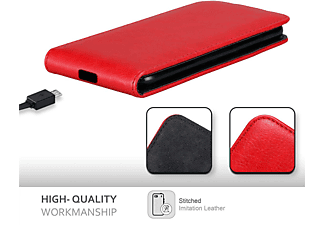 carcasa de móvil  - Funda libro para Móvil - Carcasa protección resistente de estilo libro CADORABO, Samsung, Galaxy A11 / M11, rojo manzana