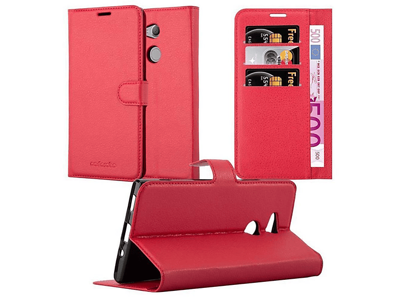 Book Xperia Hülle Bookcover, Sony, ROT XA2 CADORABO KARMIN ULTRA, Standfunktion,