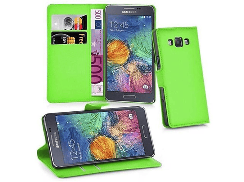 CADORABO Galaxy Samsung, 2015, MINZ Book A7 Hülle Bookcover, GRÜN Standfunktion,