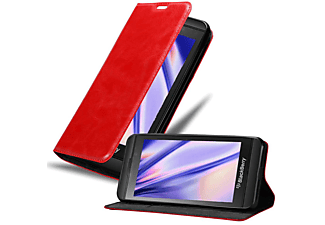 carcasa de móvil  - Funda libro para Móvil - Carcasa protección resistente de estilo libro CADORABO, Blackberry, Z10, rojo manzana