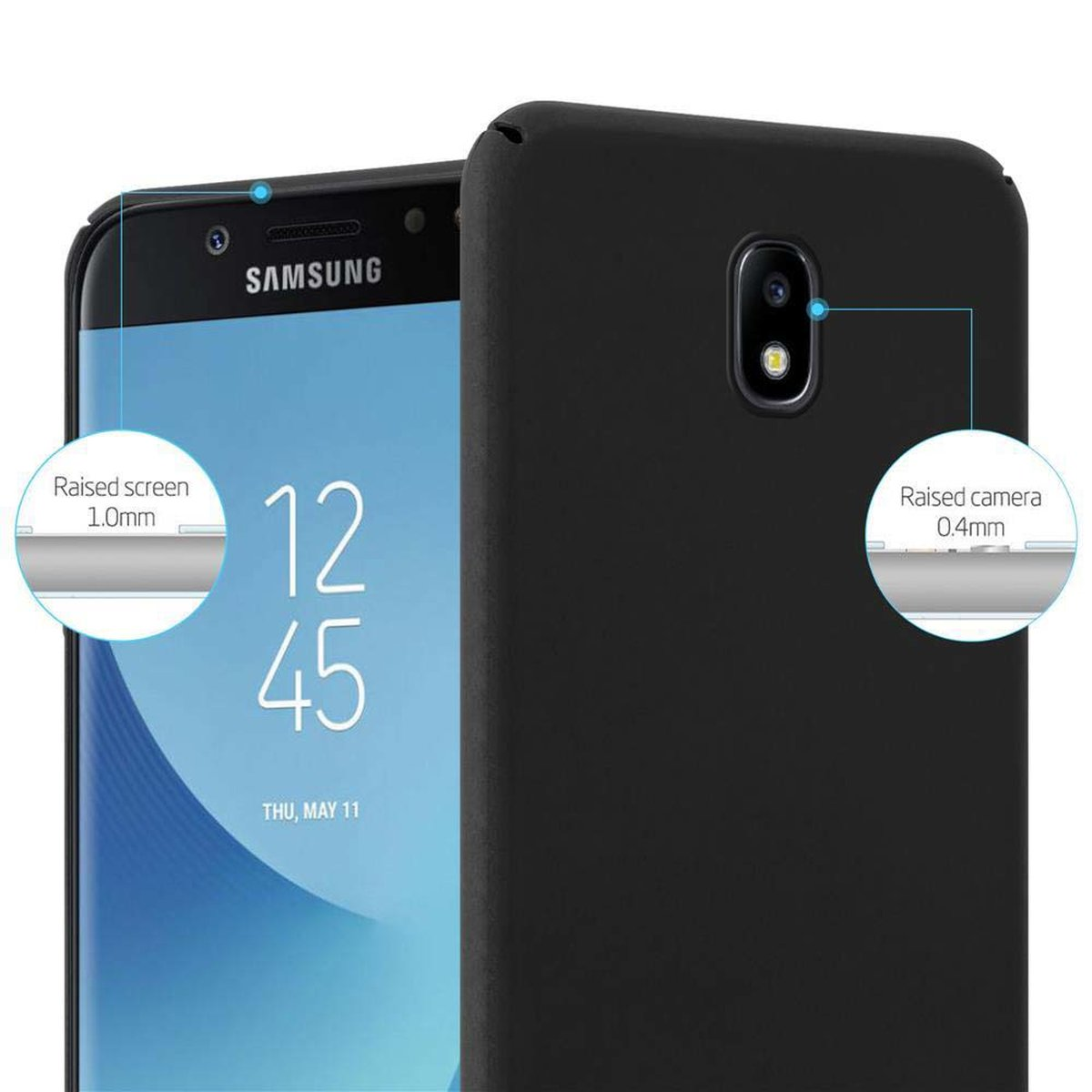Matt 2017, METALL Hülle CADORABO Style, Backcover, im Case SCHWARZ Galaxy J7 Metall Hard Samsung,