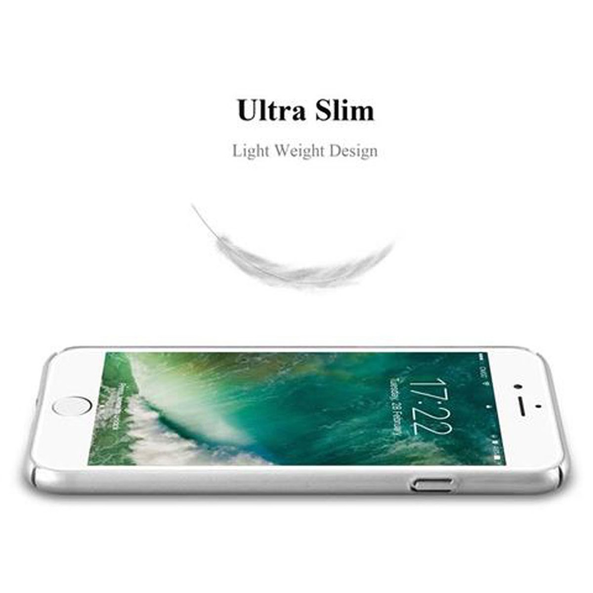7 / 8 METALL SE Style, Hard Matt Hülle 7S Metall SILBER iPhone 2020, / CADORABO Apple, Backcover, Case im /