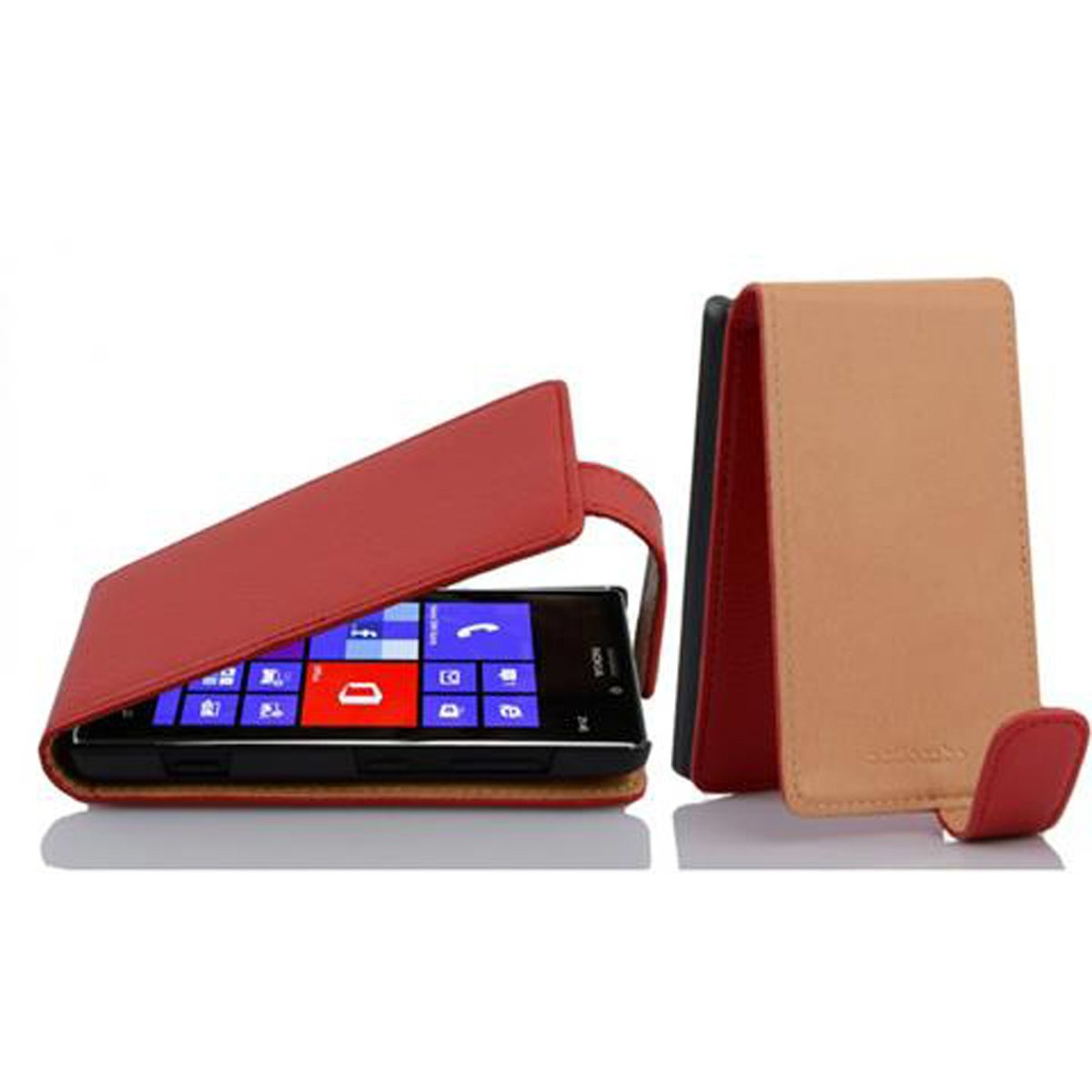 CADORABO Schutzhülle im Cover, Nokia, ROT Flip Flip 925, Lumia INFERNO Style