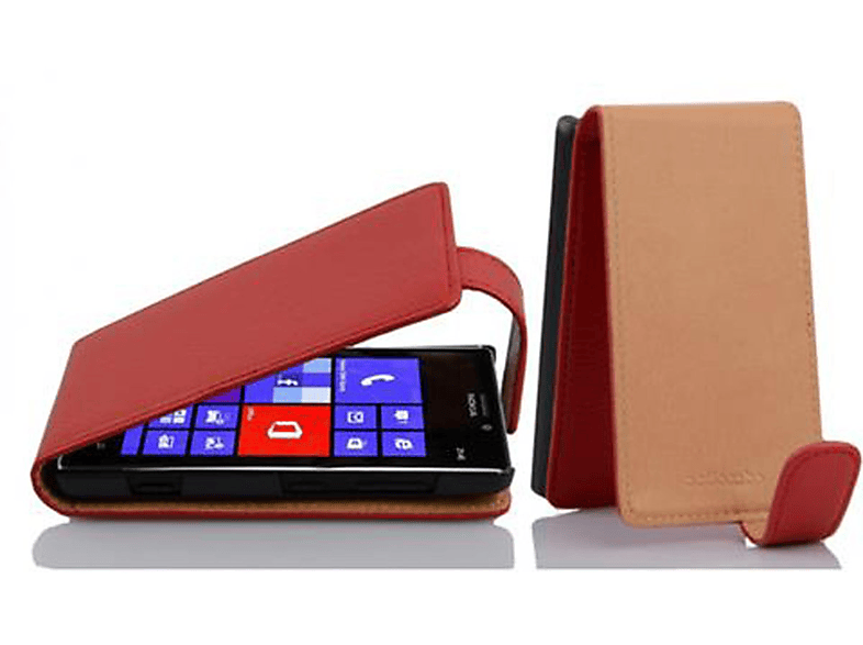 Nokia, Lumia Flip Style, Flip INFERNO Schutzhülle 925, im Cover, CADORABO ROT