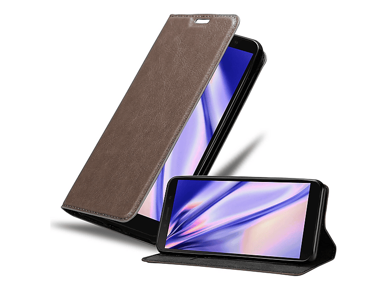 Cadorabo Custodia Libro compatibile con Huawei MATE 9 in LILLA SCURO FIORE - in Design di Fiore con Chiusura Magnetica, Funzione Stand e 3 Vani di Carte - Cover Case Wallet Book