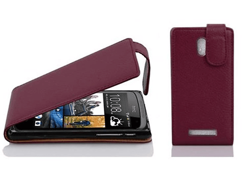 Style, HTC, Desire Flip Schutzhülle 500, LILA im Flip Cover, CADORABO BORDEAUX