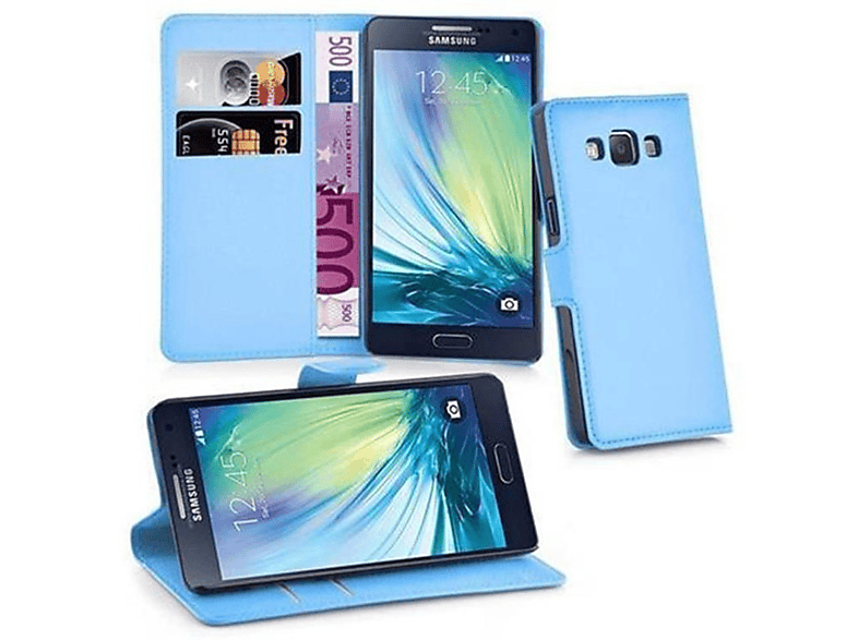 Bookcover, CADORABO Book BLAU Standfunktion, Hülle Samsung, Galaxy PASTELL A3 2015,