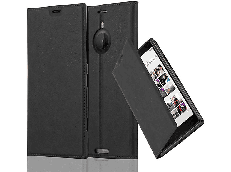 CADORABO Book Hülle Invisible Magnet, Bookcover, Nokia, Lumia 1520, NACHT SCHWARZ
