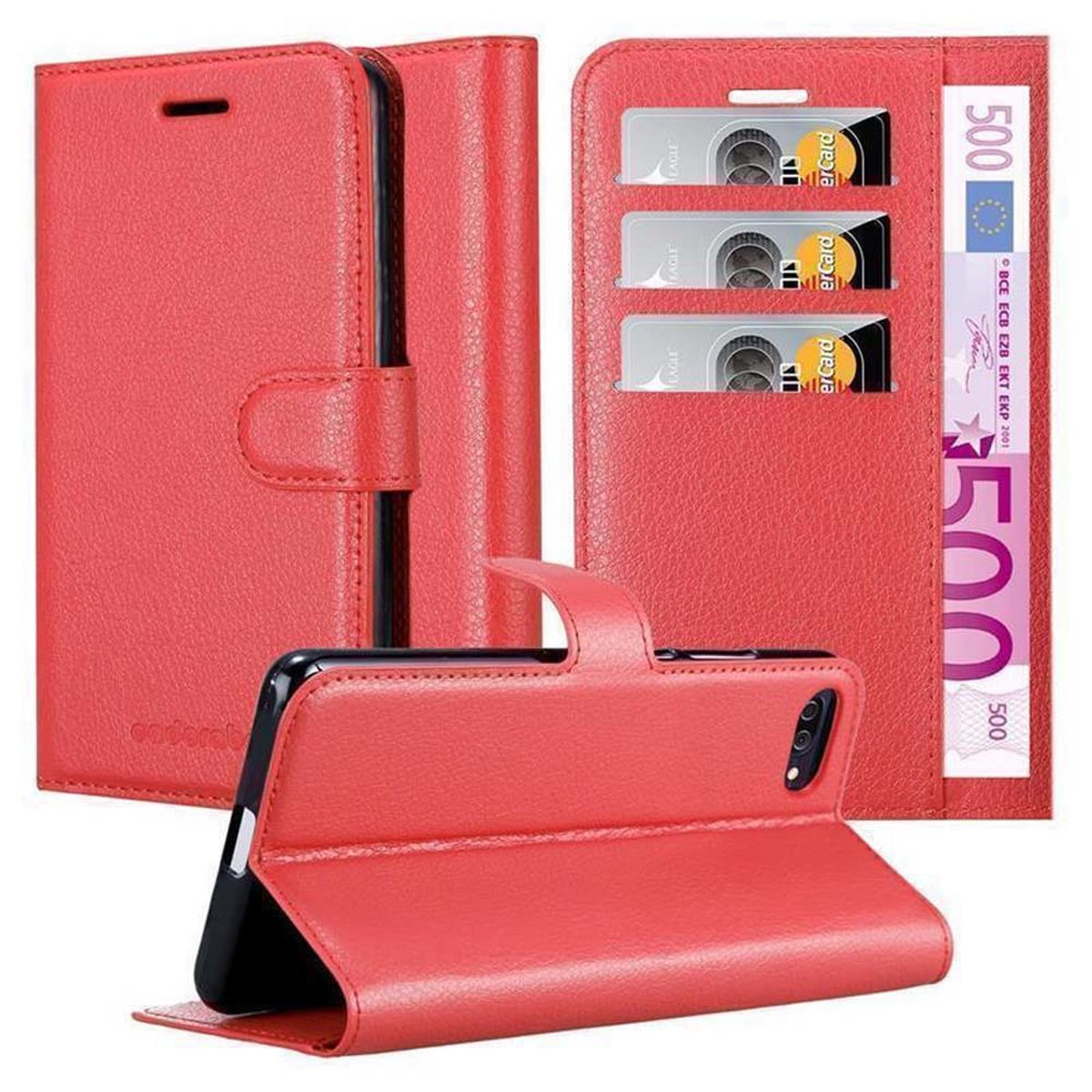 MAX KARMIN Bookcover, Standfunktion, 4 ZenFone Hülle ROT Book (5.5 CADORABO Asus, Zoll),