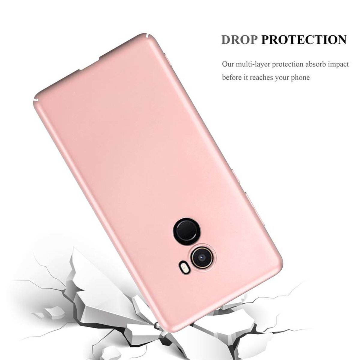 Mi Case Xiaomi, Backcover, METALL Metall MIX im GOLD Hülle Hard Matt 2, Style, ROSÉ CADORABO