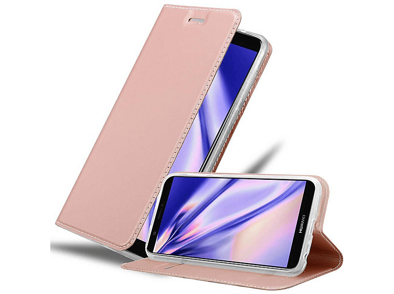 Cadorabo Vetro Temperato Per Huawei P Smart 2018 / Enjoy 7S, Copertura Completa, Durezza 9H, Trasparente Con Bordo Nero