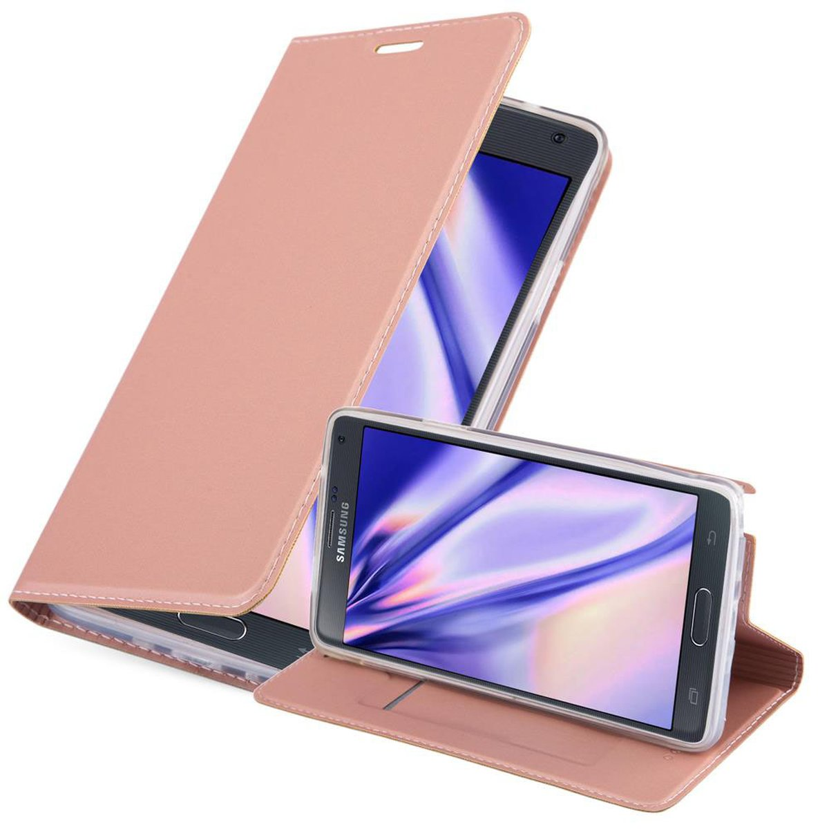 Book Style, GOLD ROSÉ Handyhülle Bookcover, 4, NOTE CADORABO Classy Galaxy CLASSY Samsung,