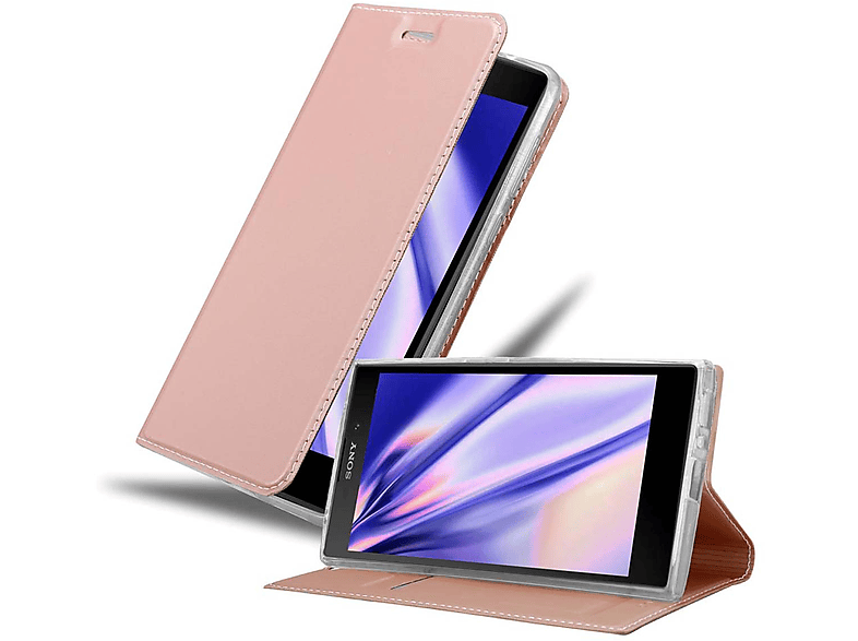 Xperia Book Bookcover, Handyhülle CADORABO L2, GOLD Sony, Classy Style, CLASSY ROSÉ