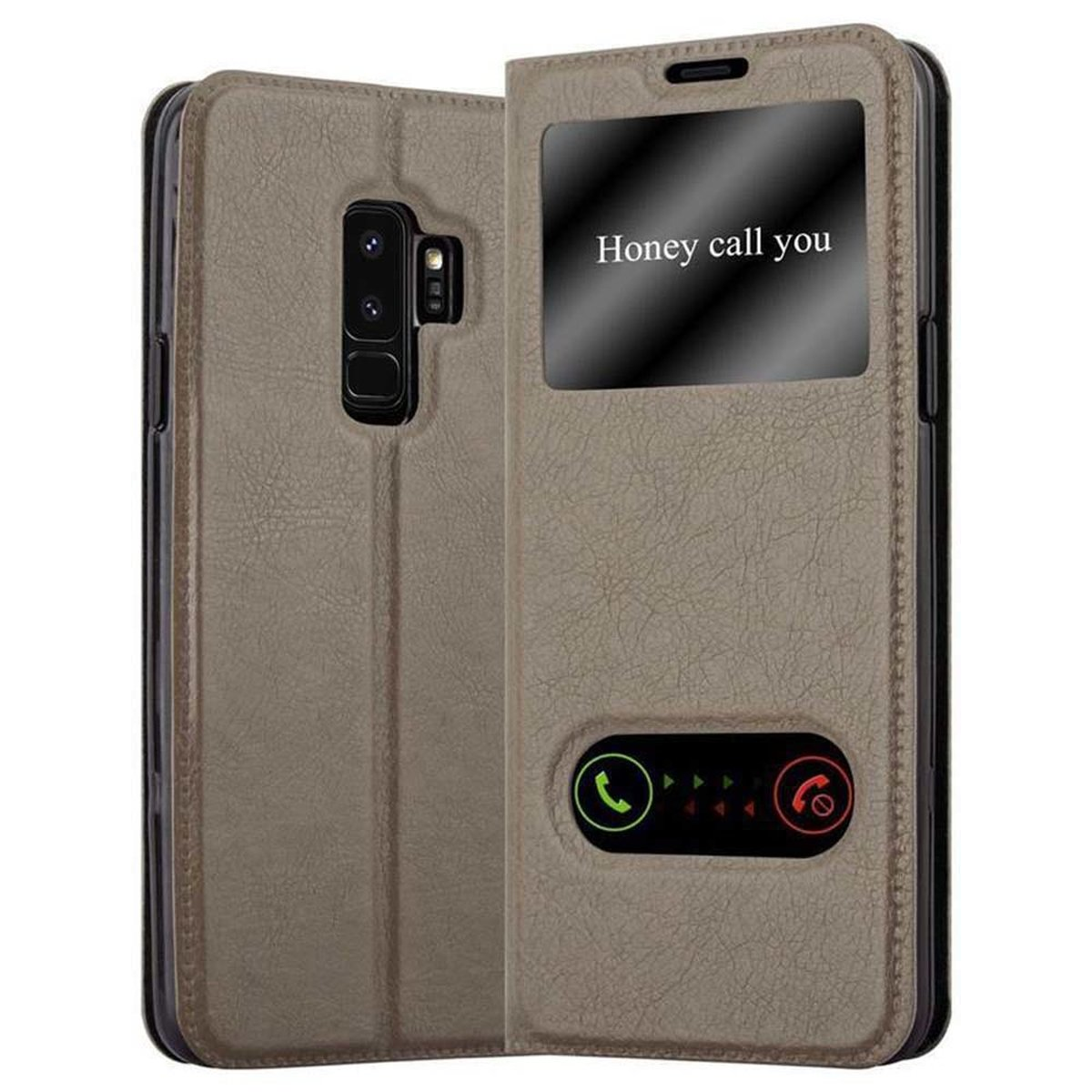 Handyhülle mit den Worten "Honey call you" und Telefon im Inneren.