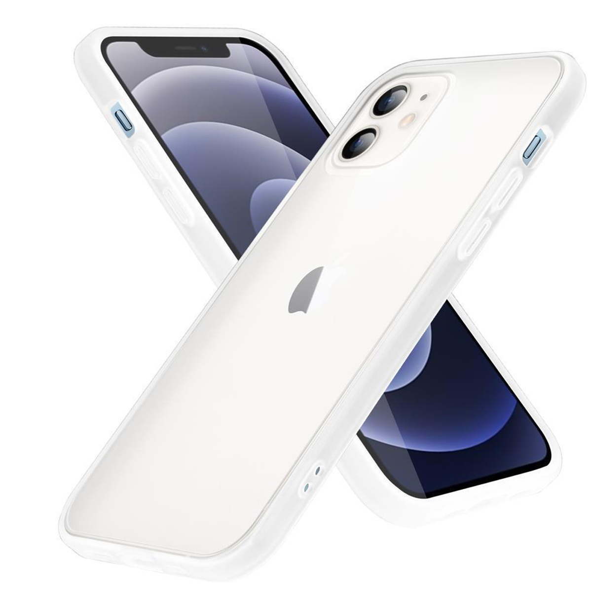 CADORABO Hülle Backcover, matter Innenseite mit iPhone Kunststoff Matt Apple, PRO Hybrid und Silikon MAX, 12 TPU Schutzhülle Transparent Rückseite