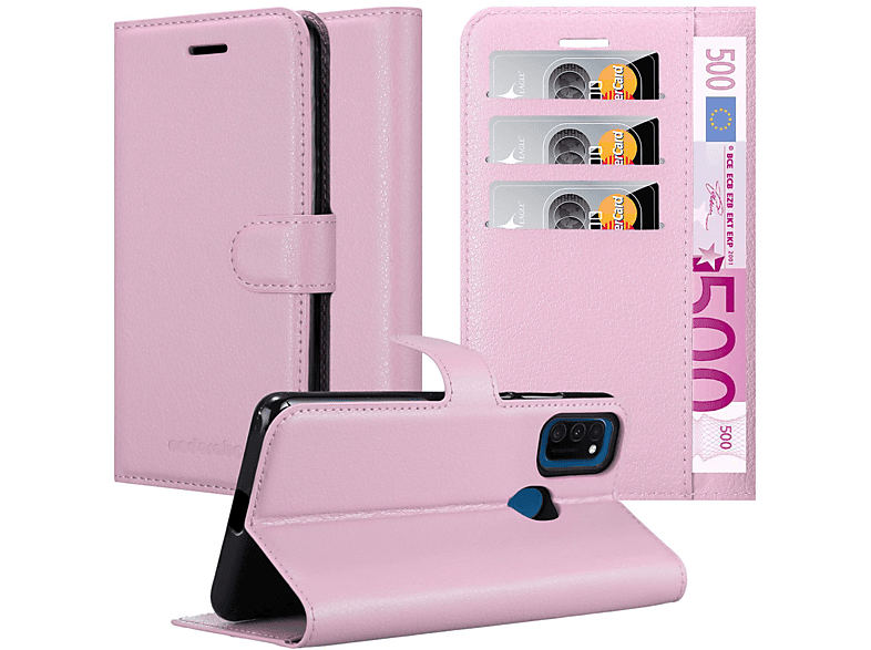CADORABO Book Hülle Standfunktion, Bookcover, Samsung, Galaxy M21 / M30s, LOTUS ROSA