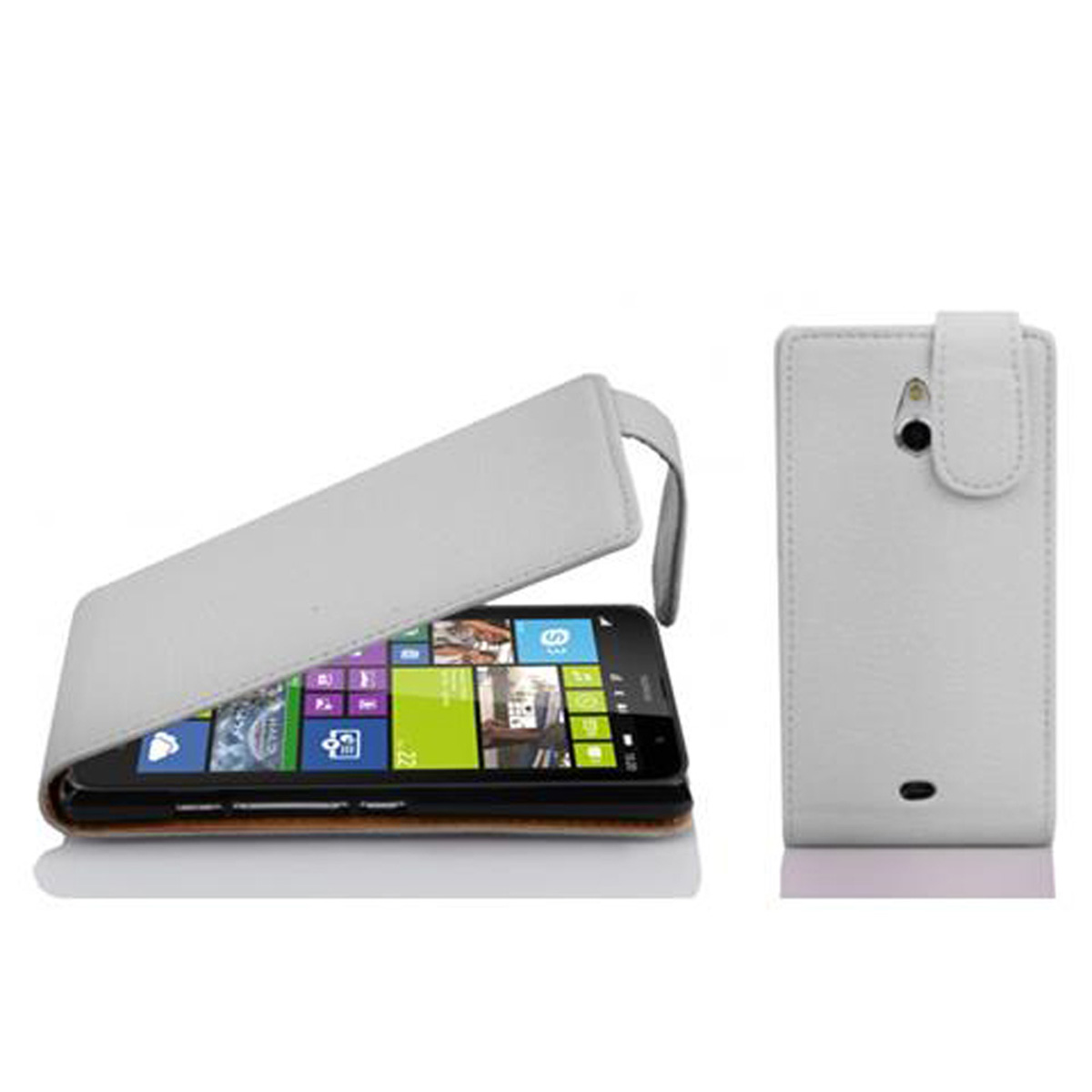 CADORABO Schutzhülle im Flip Style, Cover, Nokia, MAGNESIUM 1320, Lumia Flip WEIß