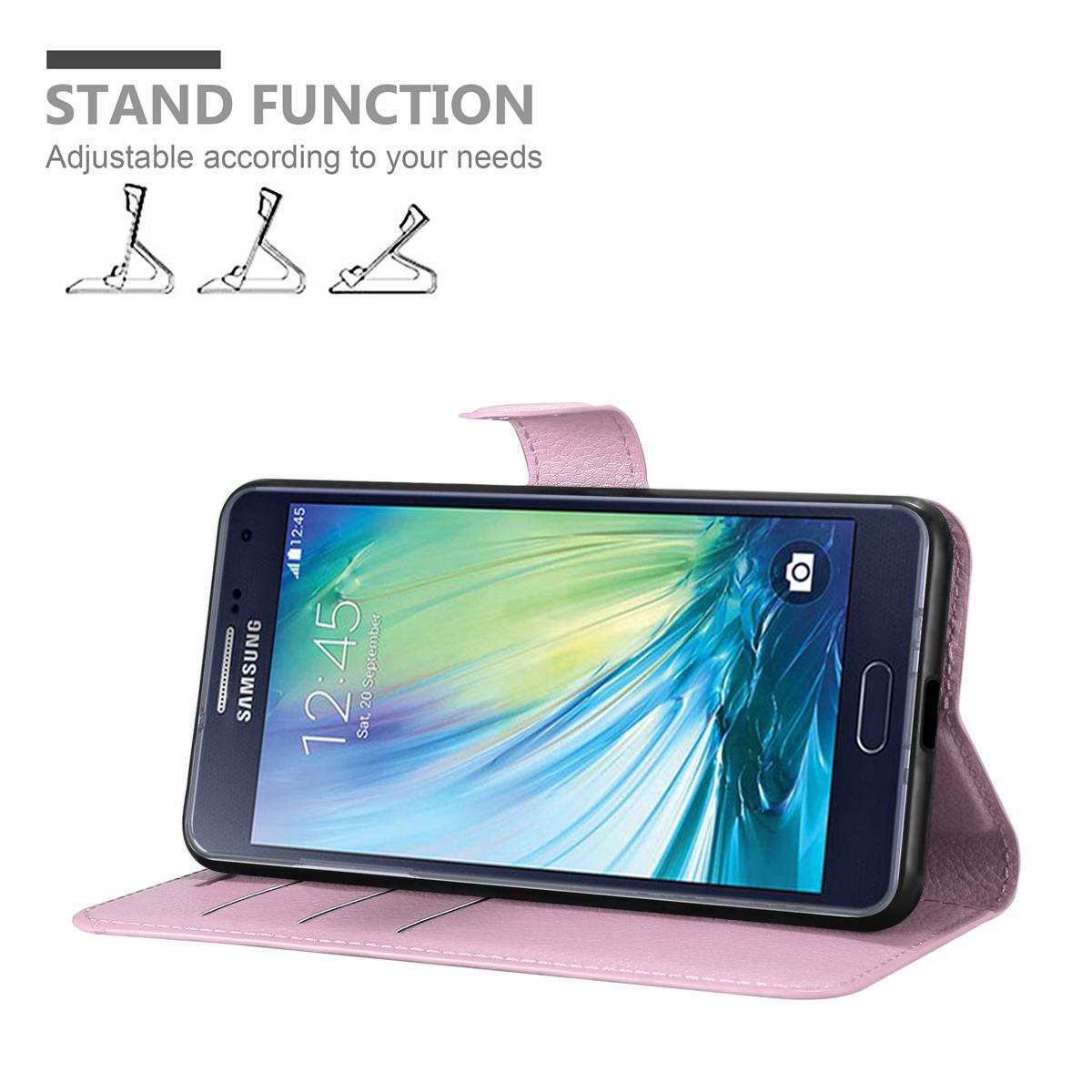 CADORABO Book Hülle Standfunktion, Bookcover, ROSA Samsung, LOTUS Galaxy A5 2015