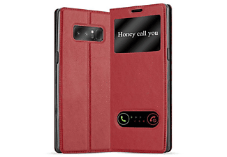 CADORABO Book View Doppelfenster Hülle, Bookcover, Samsung, Galaxy NOTE 8, SAFRAN ROT