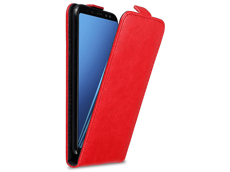 CADORABO Hülle im Flip Style, Flip Cover, Samsung, Galaxy A8 2018, APFEL ROT