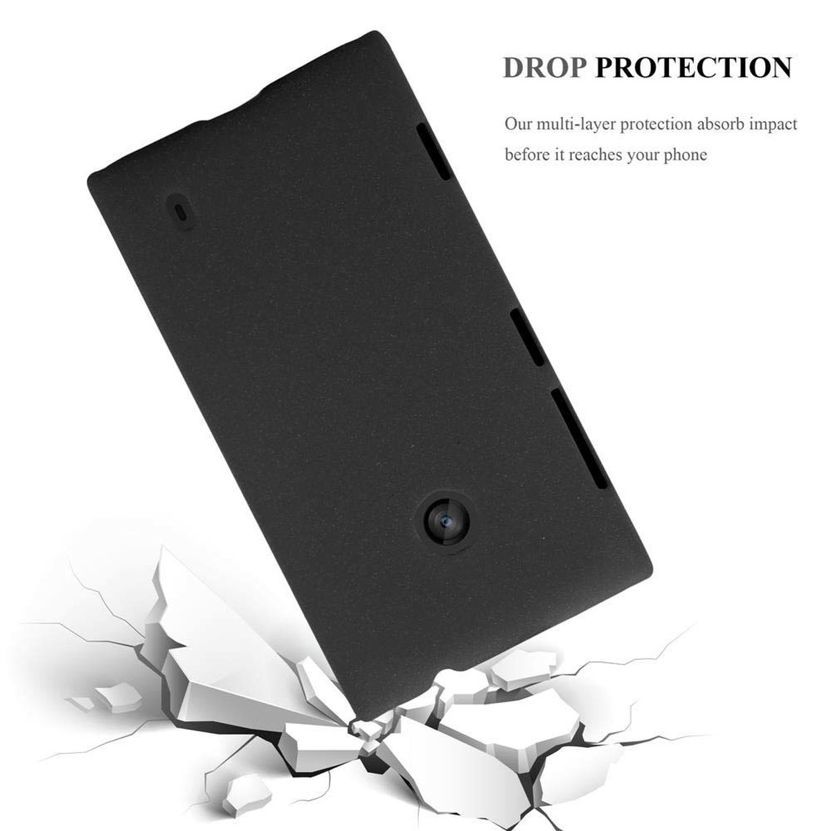 CADORABO Hülle im Hard Lumia Frosty Backcover, 520 / Case Style, FROSTY SCHWARZ Nokia, 521