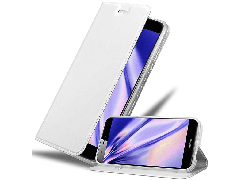 CLASSY Classy G8 / / Huawei, ASCEND G7 Bookcover, PLUS SILBER Style, CADORABO Book GX8, Handyhülle