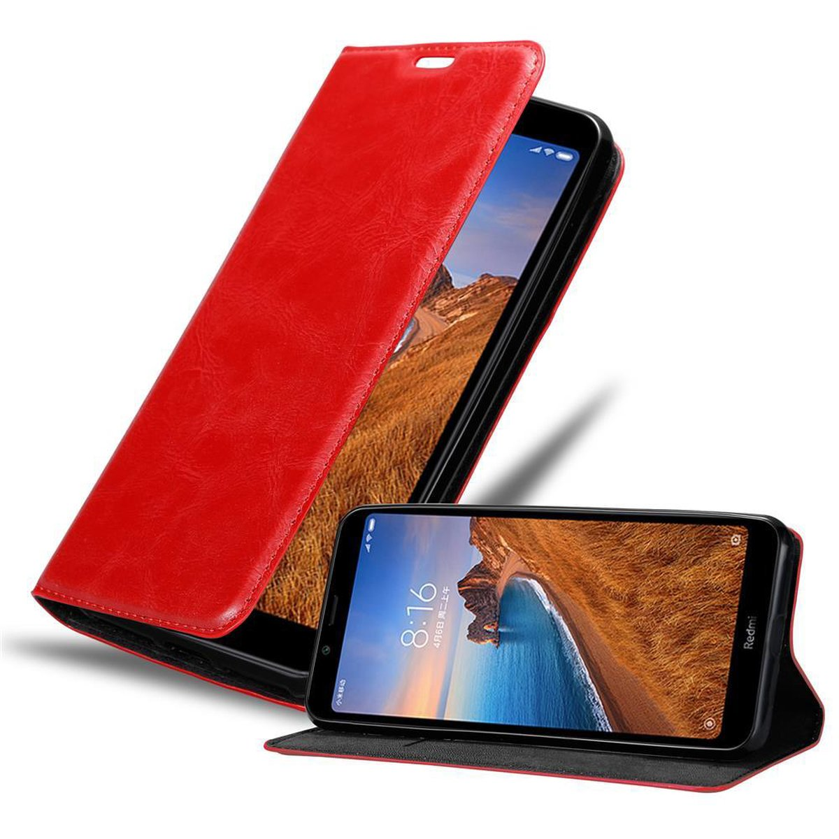 Hülle APFEL Xiaomi, ROT CADORABO Book Invisible RedMi Magnet, 7A, Bookcover,