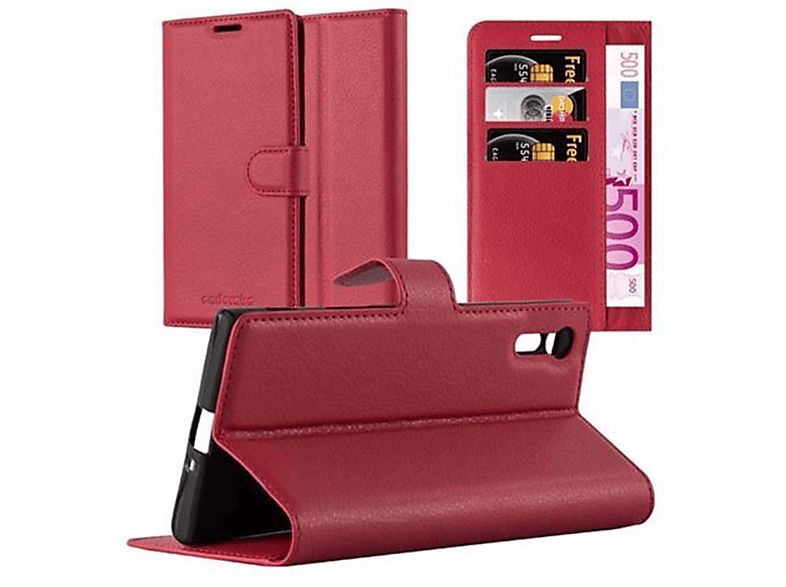 Hülle Book Sony, Standfunktion, KARMIN ROT Bookcover, Xperia XZ CADORABO XZs, /