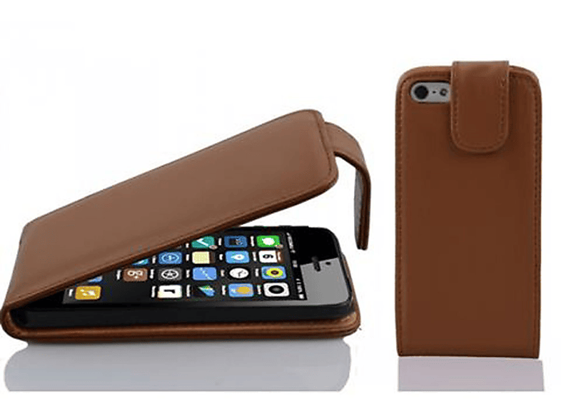 5C, BRAUN Cover, Style, Handyhülle KAKAO Flip Apple, Flip iPhone im CADORABO
