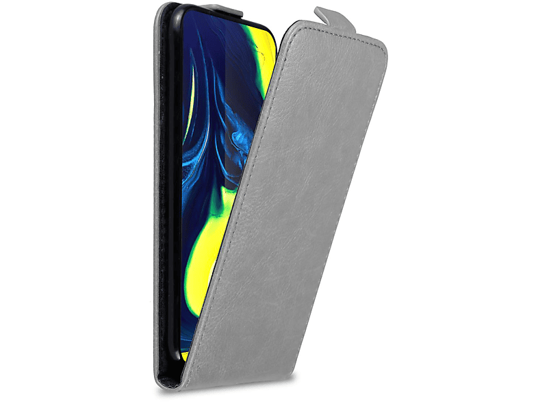 CADORABO Hülle im Flip Style, Galaxy TITAN Cover, Samsung, / GRAU A80 Flip A90 4G