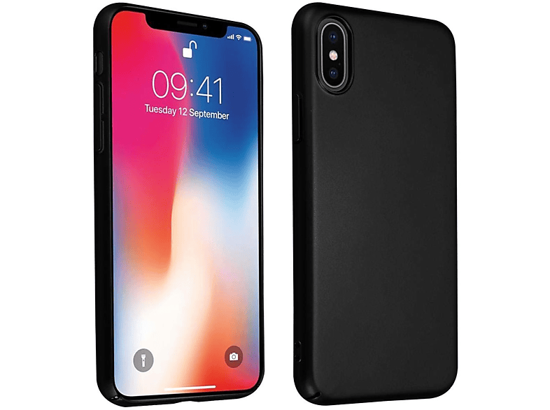 CADORABO Hülle im Hard Case Matt Metall Style, Backcover, Apple, iPhone X / XS, METALL SCHWARZ