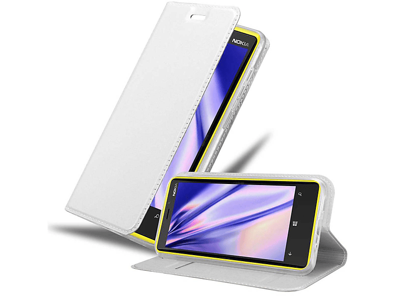 CADORABO Handyhülle Classy Lumia Bookcover, Style, SILBER Nokia, Book CLASSY 920