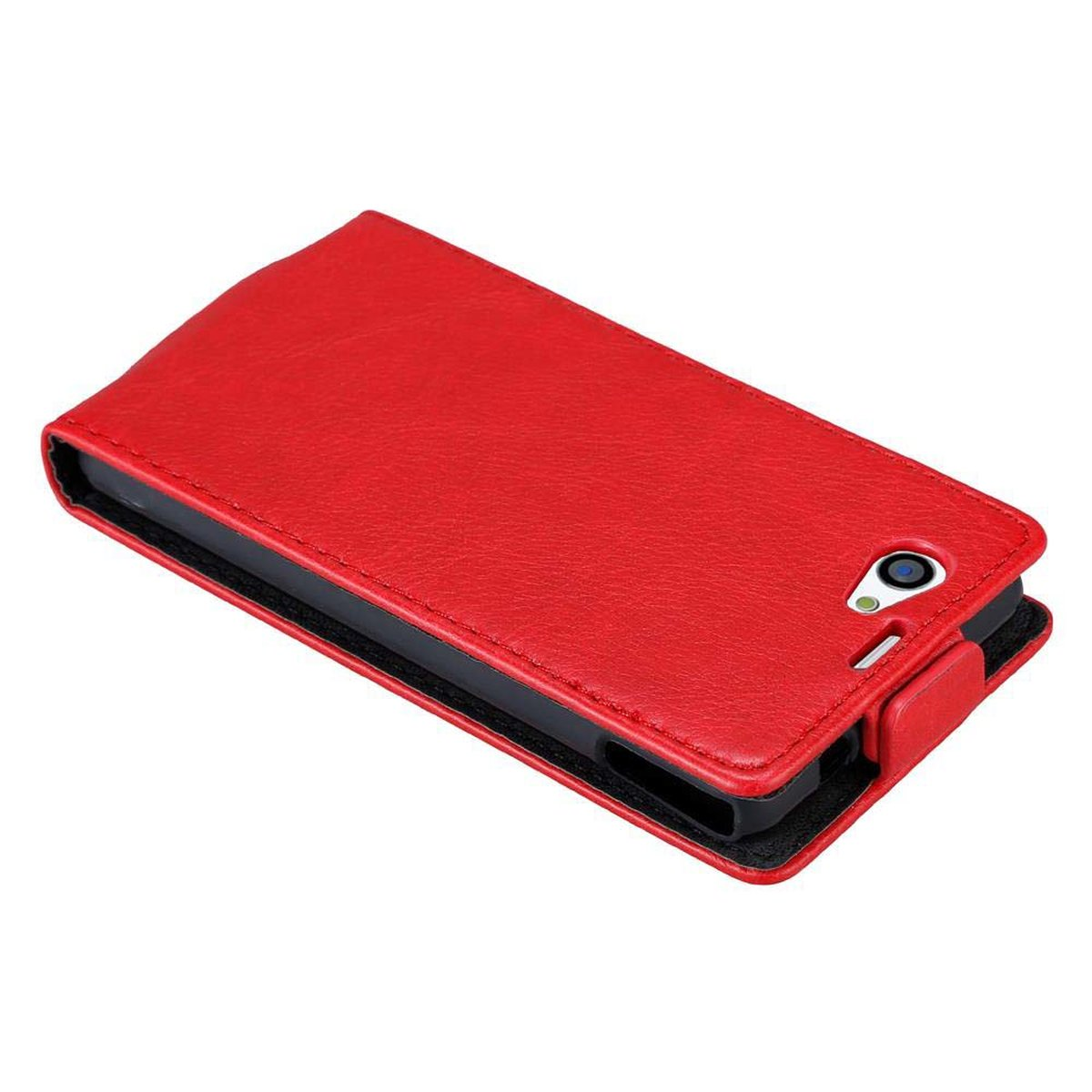 im Flip CADORABO APFEL Flip COMPACT, Style, Hülle Cover, Sony, ROT Xperia Z1